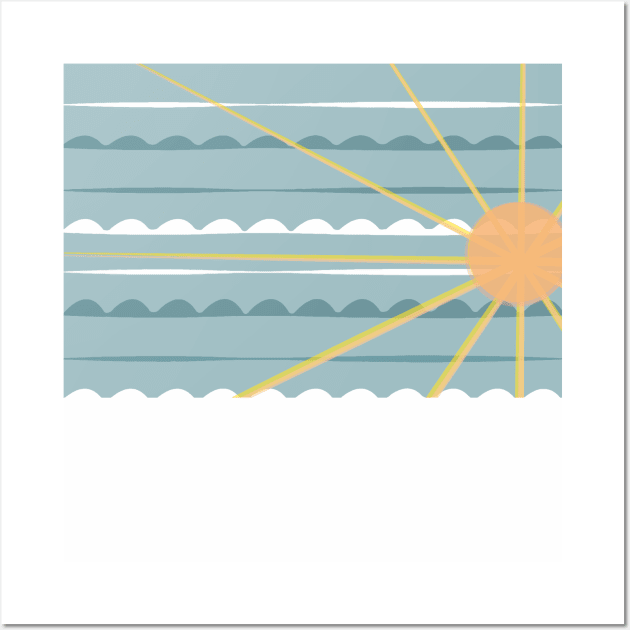 Sunset, sea,.4. sun, sun-art, beach,  spring, ocean, sunart, summer, vector. Wall Art by PrintedDreams